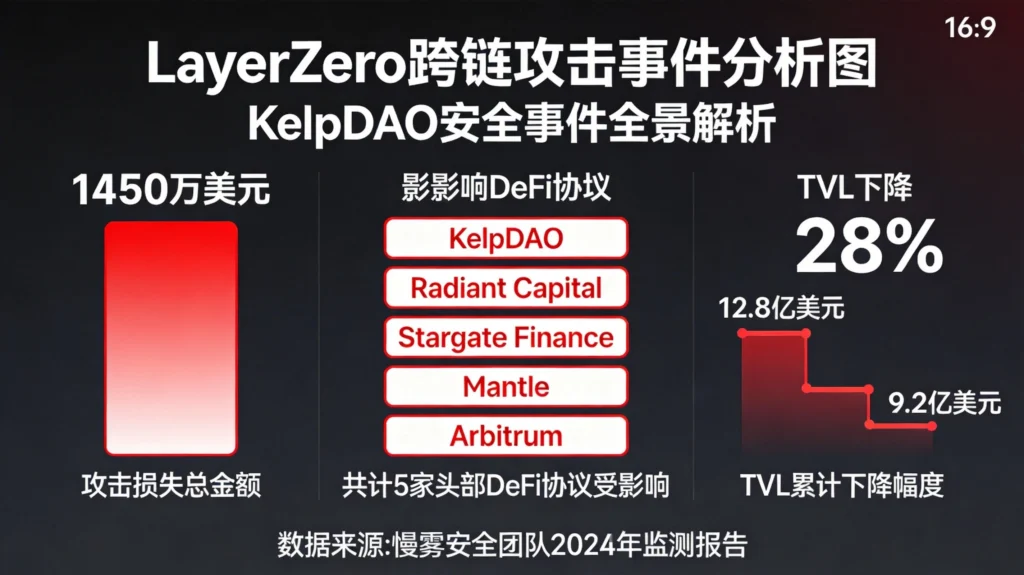 KelpDAO攻击事件数据分析图,揭示跨链安全漏洞影响范围与DeFi风险传导
