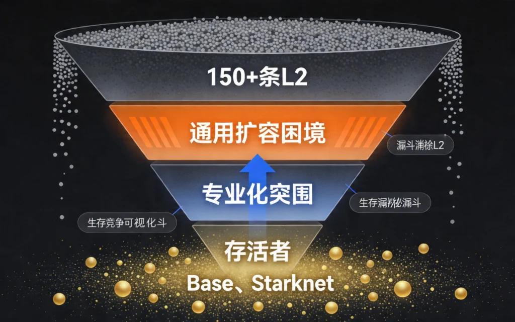倒金字塔漏斗图,150+条L2经淘汰后仅少数专业化项目存活