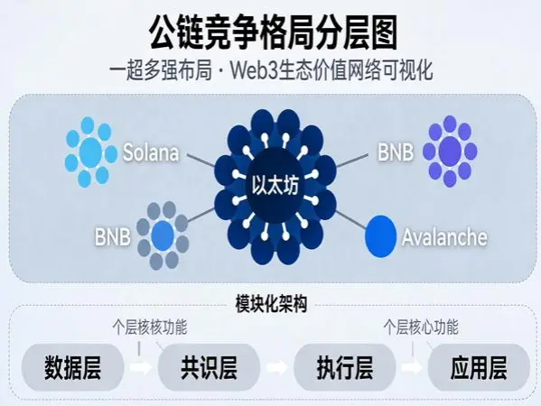 一超多强公链格局分层展示