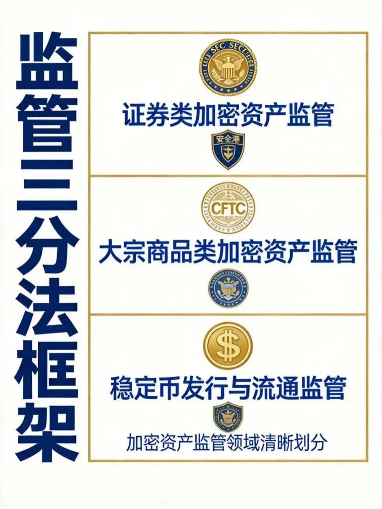 SEC/CFTC/稳定币三分监管框架图
