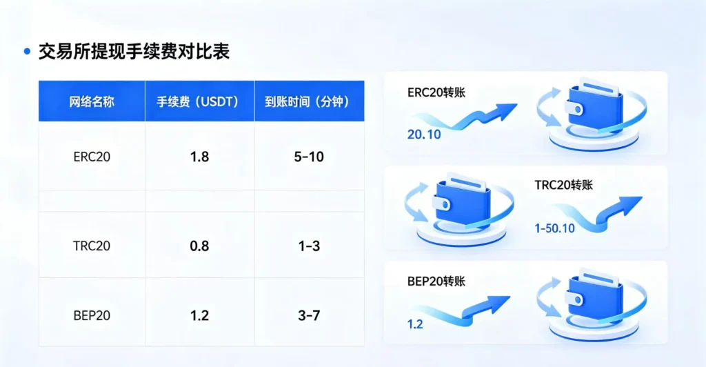 三大网络交易所提现手续费对比
