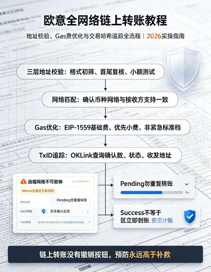 全网络链上转账教程：地址校验、Gas费优化与交易哈希追踪全流程